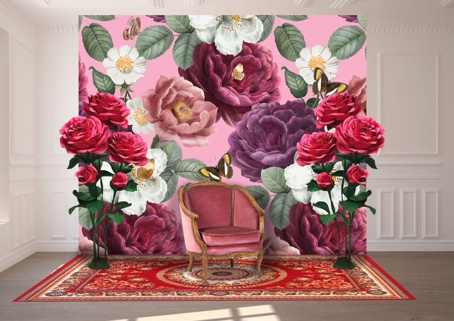 Фотозона цветочная в стиле Gucci