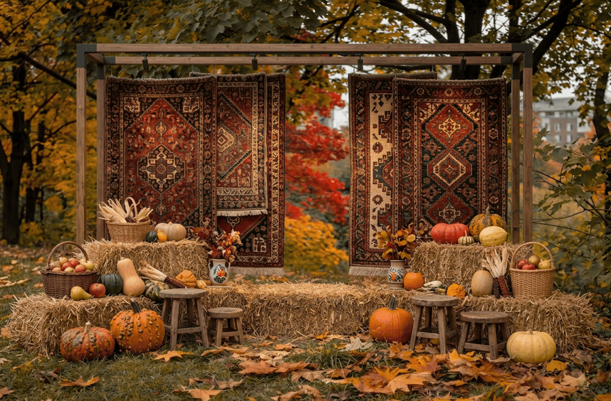 Фотозона осенняя с коврами Фотозона осенняя с коврами