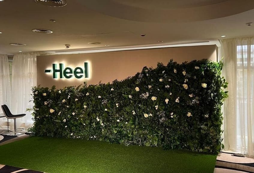 Фотозона с зеленью и неоном